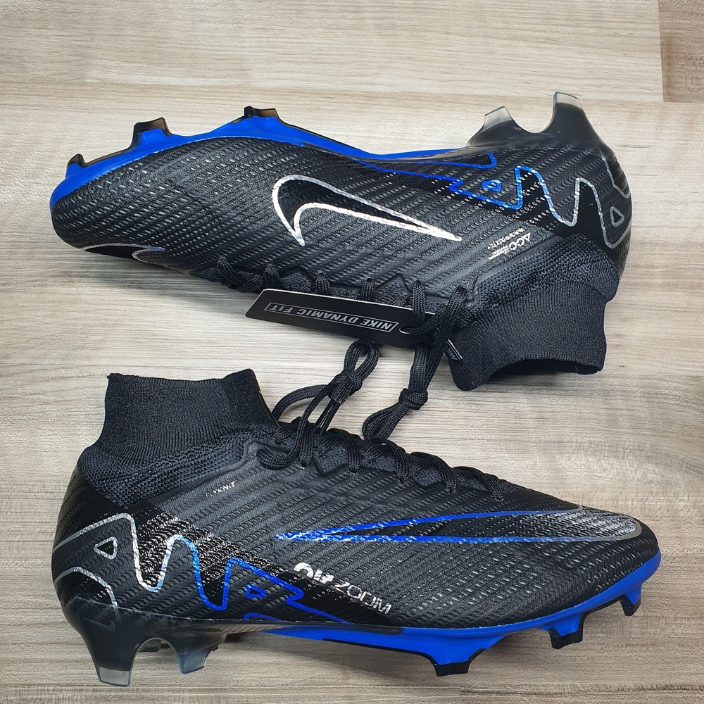 Nike Zoom Superfly 9 Elite FG Black Chrome Hyper Royal DJ4977-040 Size 7.5M / 9W